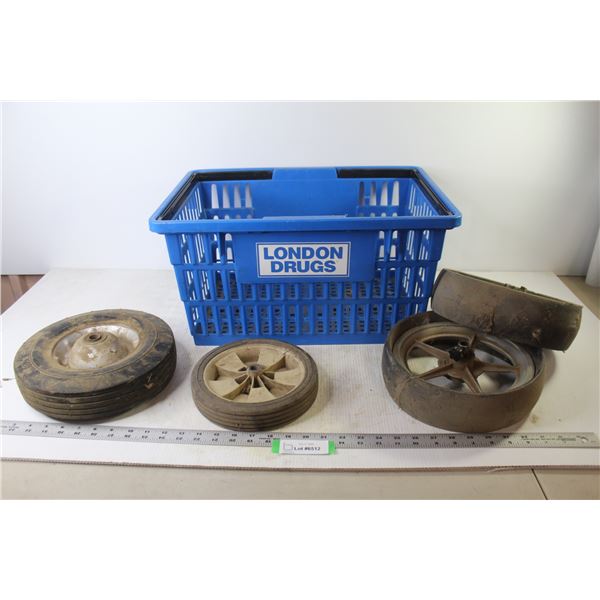 Basket w/4 Wheels - (3) Plastic - One Utility Wheel (10 x 2.75)