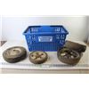 Image 1 : Basket w/4 Wheels - (3) Plastic - One Utility Wheel (10 x 2.75)