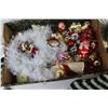 Image 2 : Box of Christmas Decor - Tree Topper - Stockings - Tree Lights - Whiteware Cherubs - Moments To Reme