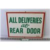 Older Sign - All Deliveries At Rear Door (14" x 11")