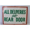Image 3 : Older Sign - All Deliveries At Rear Door (14" x 11")