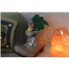 Image 3 : Tin Rooster Containers - Ceramic Nut House - Ceramic Elf Boot Bank - Salt Rock Lamp - Milwaukee Util