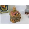 Image 7 : Tin Rooster Containers - Ceramic Nut House - Ceramic Elf Boot Bank - Salt Rock Lamp - Milwaukee Util