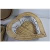 Image 4 : Oval Frame - Woven Heart Metal Wire Basket - Bottle Caper w/Caps & Corks - (2) Trays w/Handles