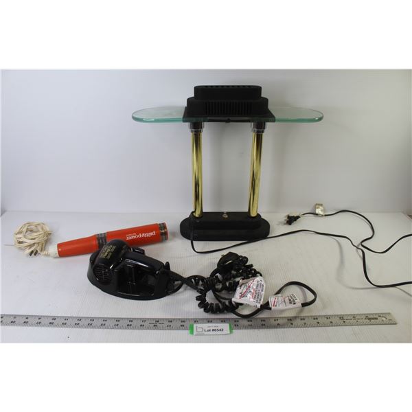 Meta & Glass Lamp - Andis Hair Dryer - Pretty Power Hair Dryer (all are working)