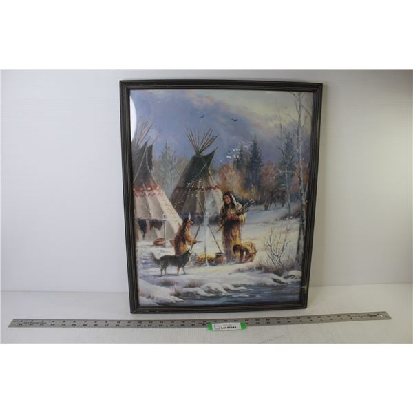 Framed Print of Indigenous Family (17 1/4" x 21 1/4")