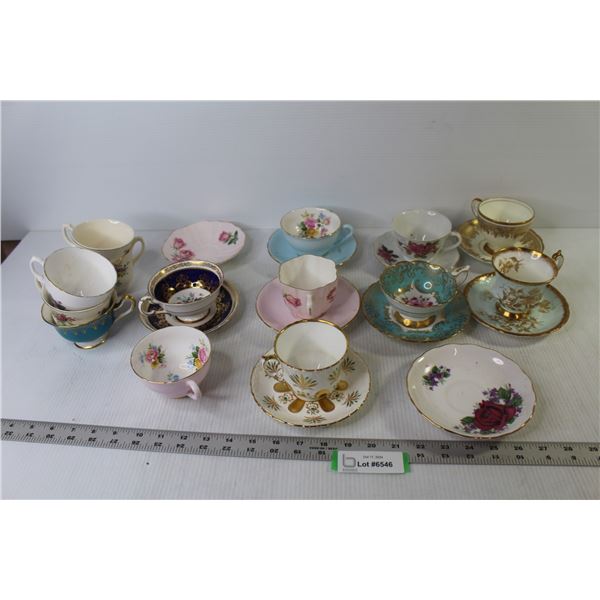 (14) Teacups - (10) Saucers - Royal Stafford - Paragon - R-W - Old Royal