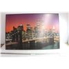 Image 1 : *Lit Picture of New York City Sky Line - w/World Trade Center (36" x 24" damage on edge)