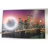 Image 3 : *Lit Picture of New York City Sky Line - w/World Trade Center (36" x 24" damage on edge)