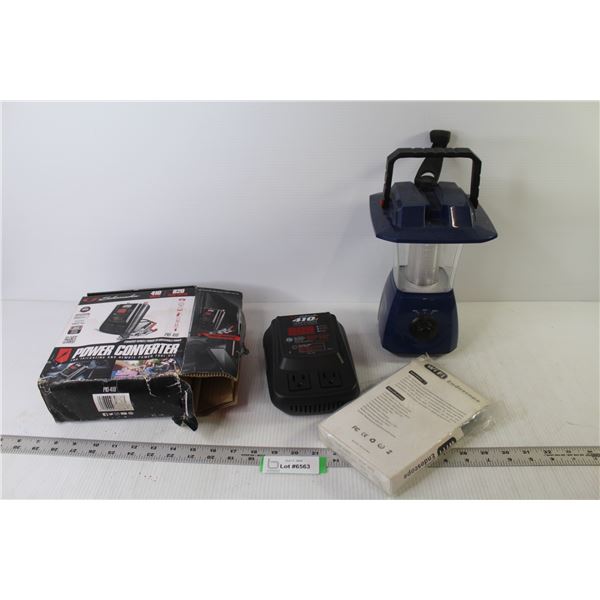 Crank Lantern (powers on - as is) - Power Converter (as is) - WiFi Endoscope (as is)