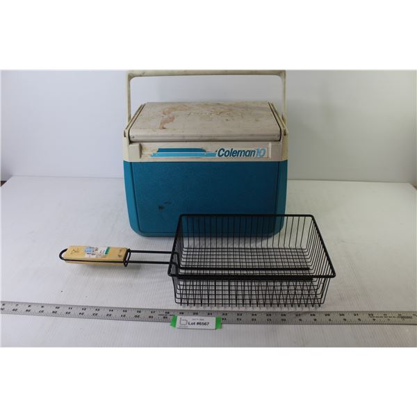 Coleman 10 Cooler - Wire Basket w/Wooden Handle
