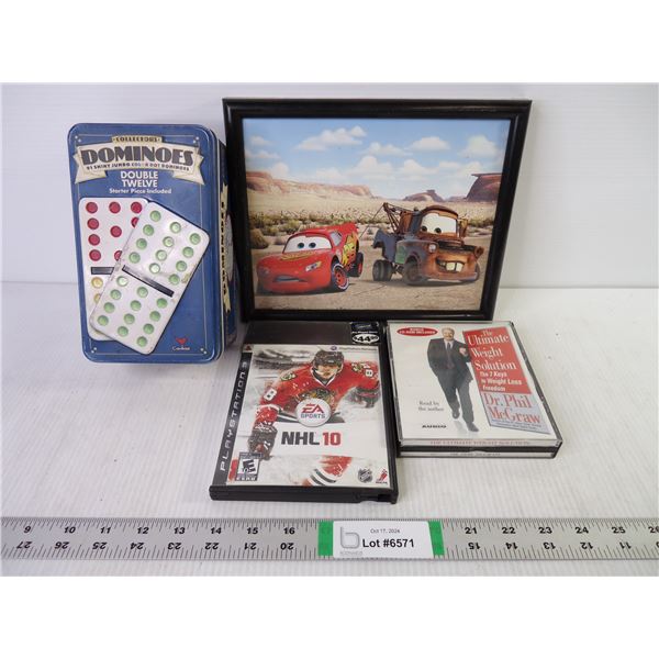 Cars Picture, Dominoes Game,Playstation3 NHL 10 and Weight Loss DVD's