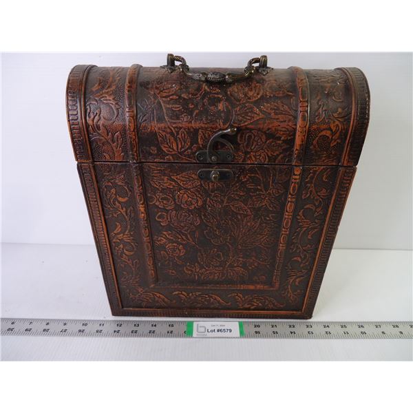 Wooden Wine Bottle Storage Box 12"x13.5" Tall