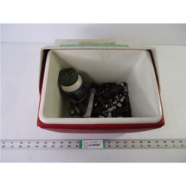 Small Cooler Containing Assorted Torx Sockets