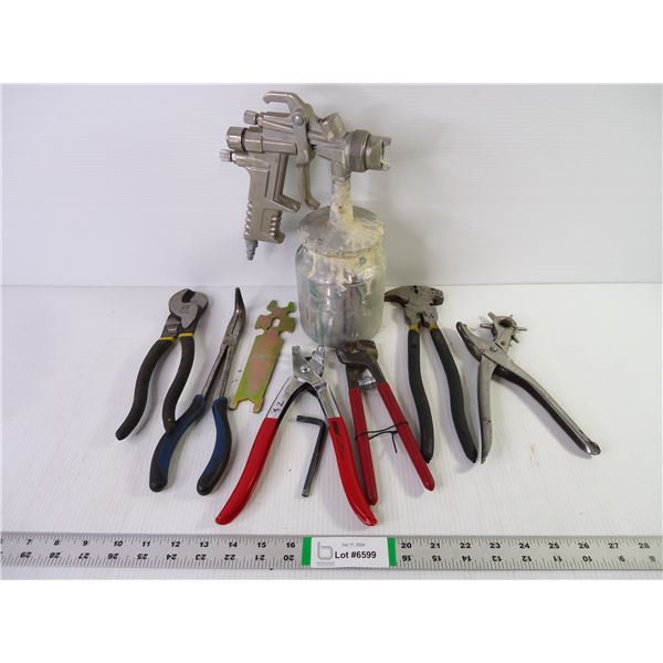 Paint Spray Gun and Assorted Tools as Pictured