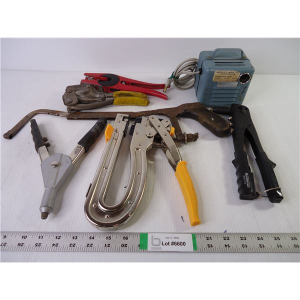 Transformer, Hole Punch, Riveter and other assorted tools