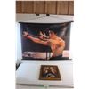 Bruce Lee Wall Hanging 39'' x 30'' and Framed Holographic Picture 18'' x 14''