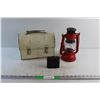 Kerosene Lantern, Thermos Lunch Box and Tin