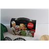 Image 7 : Coca Cola Lunch Box, Saskatchewan Roughriders Cap, Judges Hammer, Kettle Ornament and Assorted Items