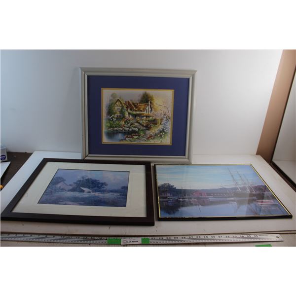 Framed Prints - Harbour View, Farm and House View 22'' x 18''