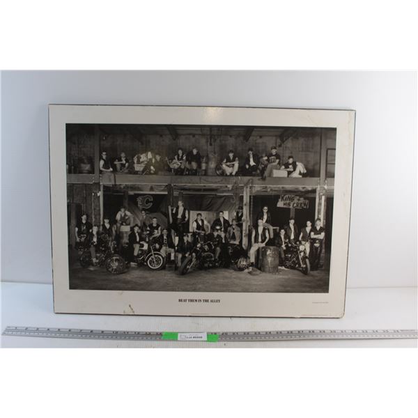 1990's Calgary Flames Roster Photo Print "Beat Them in the Alley" by Gary Wildman 28'' x 20''