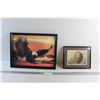 Image 1 : Framed Holographic Eagle Picture 17'' x 13'' and Framed Eagle Print 10'' x 8''