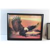Image 2 : Framed Holographic Eagle Picture 17'' x 13'' and Framed Eagle Print 10'' x 8''
