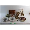 Image 1 : Planter Base, London Bridge Framed Wall Decor, Decorative Wall Plates, Coca Cola Playing Cards and A
