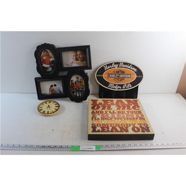 Photo Frame, Poirot & Germain Clock, Harley Davidson Clothes Rack and Wall Decor