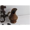 Image 10 : Copper Creamer, Lantern, Decorative Silver Plates, Clothes Racks and Misc.