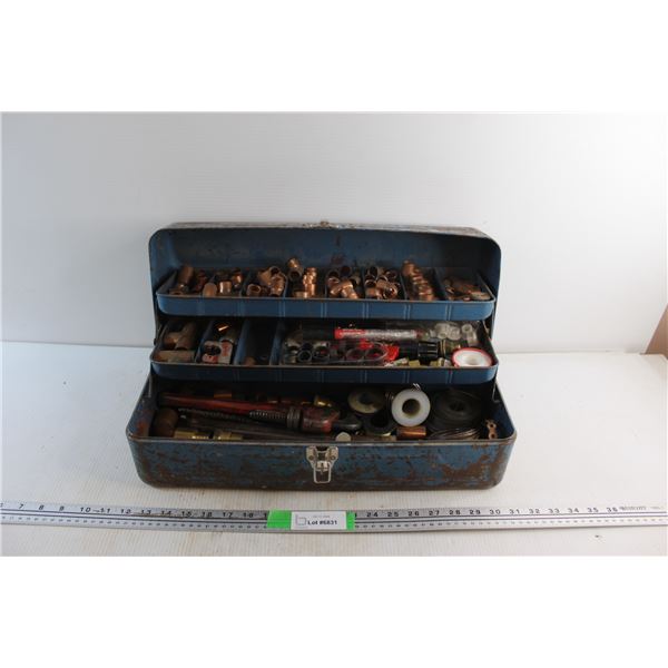 Tool Box with Assorted Hardware and Wrenches