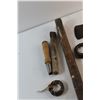 Image 2 : Come Along Winch, Axe, Metal File, Vintage Iron Base, Wall Decor and Misc.