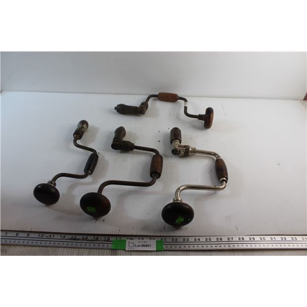 (4) Vintage Hand Drills