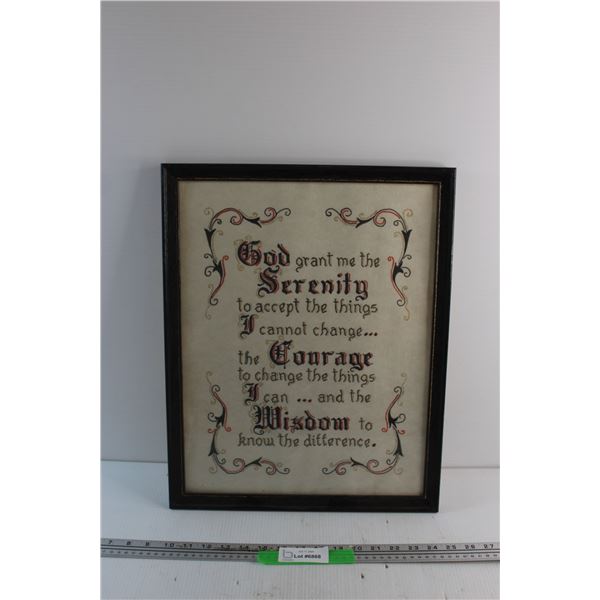 Framed Wall Sobriety Prayer Decor 20'' x 16''