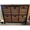 Image 1 : Basket Front 6-Drawer Storage Chest -: 6-Drawer Storage Chest - Measures 39" L x 14.5" W x 32" H.
