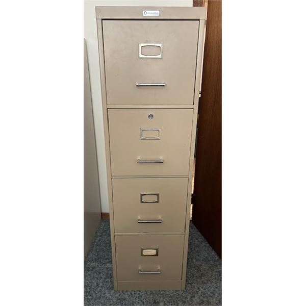 4-Drawer Metal File Cabinet No Key - 52" H x 15" W x 18" Deep.