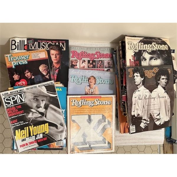40 magazines -  Rolling Stone, Spin, Billboard and others from 1980s -1990s. Good condition.