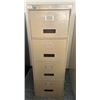 Image 1 : Large metal 4-drawer file cabinet - includes hanging folders.  Measures 52"H x 18W x 26.5" Deep - So