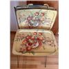 Image 1 : Set of 4 Vintage TV Trays and Stand - Trays each measure 27" H x 21.5" W x 16" Deep