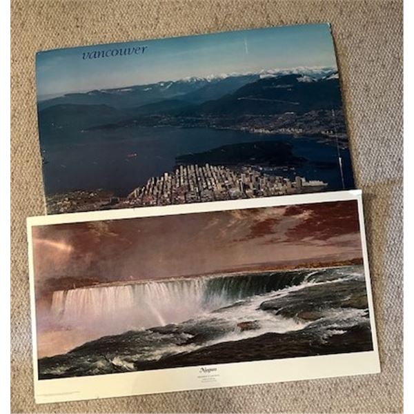 (2) Vintage Foam Board Pictures: Vancouver, Niagara - Vancouver Image circa 1986 measures 36" x 27"
