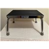 Image 1 : Chromed Metal Step with Rubber Mat - 16"W x 12" L x 10"H.