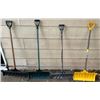 Image 1 : (4) Hardwood Handled Plastic Snow Pushers