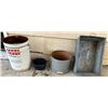 Image 1 : (4 )Vintage metal containers: pails/bowl/box