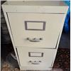 Image 1 : Metal 2-Drawer File Cabinet - measures 28"L x 15"W x 28" H