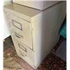Image 2 : Metal 2-Drawer File Cabinet - measures 28"L x 15"W x 28" H