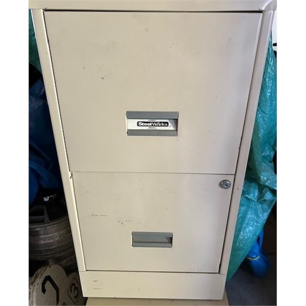 Metal 2-Drawer File Cabinet - measures 18" L x 15" W x 28"H
