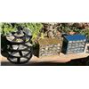 Image 1 : (3) quality Bin Organizers: 1 round plastic rotating (12"D x 19" H) and 2 metal cubed (8.5" x 12", 9