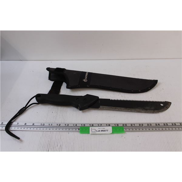 Gerber 10" Machete & Saw Knife w/Sheath