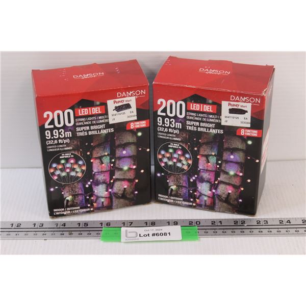 (2) Danson LED Christmas Lights 200 Lightbulbs - NEW