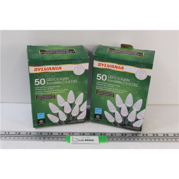 (2) Sylvania White LED Christmas Lights - NEW